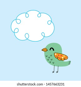 cute little  tiny bird greeting card vector