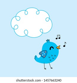 cute little  tiny bird greeting card vector