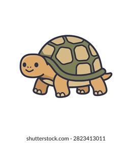 Cute little tortoise vector icon design.