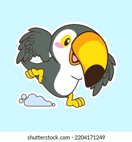 cute little toucan vector illustration