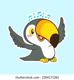 cute little toucan vector illustration