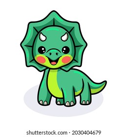 Cute little triceratops dinosaur cartoon