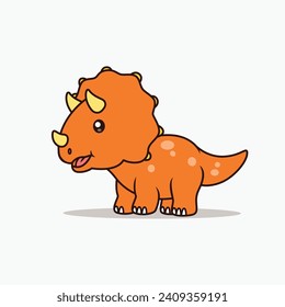 Cute little triceratops, dinosaurs cartoon-illustration.eps