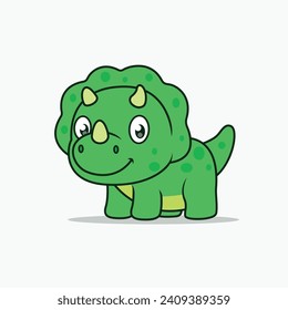 Cute little triceratops, dinosaurs cartoon-illustration.eps