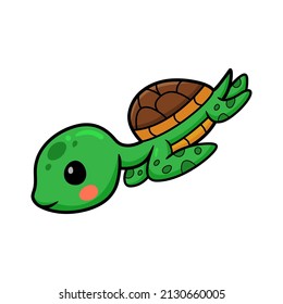 Cute Little Turtle Cartoon Swimming Stock Vector (Royalty Free ...