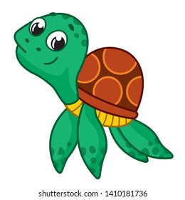 Cute Little Turtle Vector Cartoon Turtle Stock Vector (Royalty Free ...