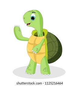 Cute little turtoise on white background isolated