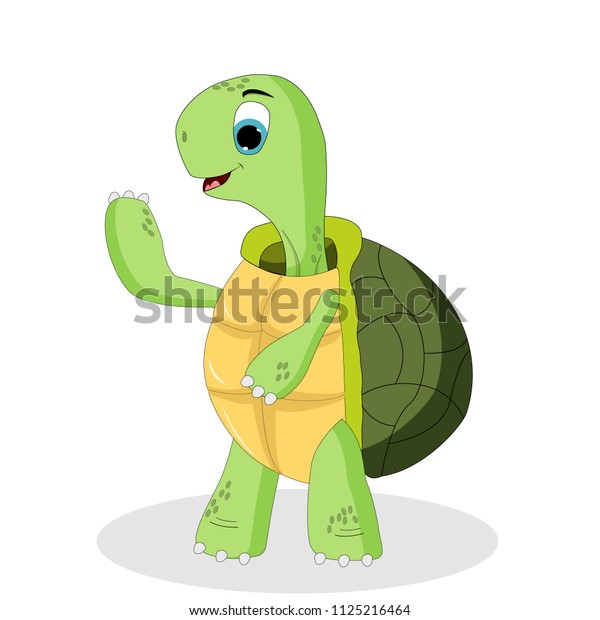 Cute Little Turtoise On White Background Stock Vector (Royalty Free ...