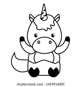 cute little unicorn baby character vector illustration design