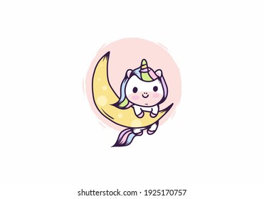 Cute little unicorn illustration design