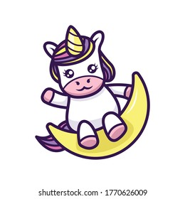 Cute little unicorn mascot design