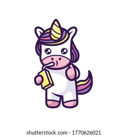 Cute little unicorn mascot design