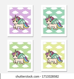 Cute little unicorn, nursery art, digital download nursery print, Wall decoration