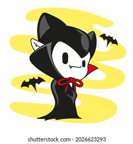 lindo vampiro de pie pose, halloween lindo dracula
