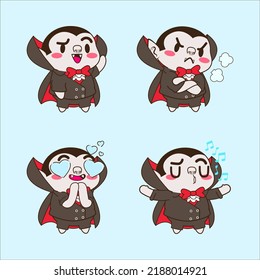 cute little vampire vector set