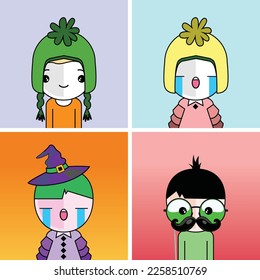 Pequeño diseño de caracteres vectoriales en diferentes modos y conceptos