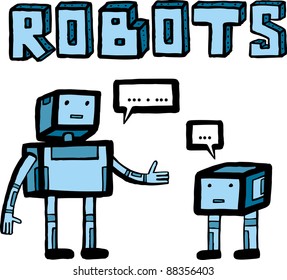 Cute little vector classic robot