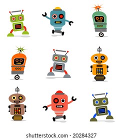 Cute little vector robots