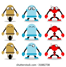 Cute little vector robots