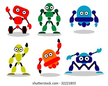 Cute little vector robots