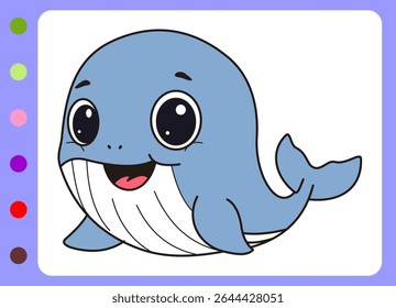 Cute little whale  cartoon illustration.cartoon whale  vector illustration