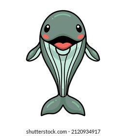 Cute little whale cartoon standing