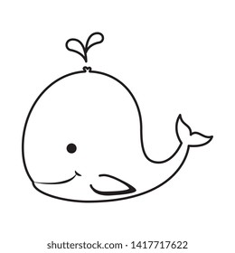 cute little whale character icon