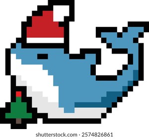 cute little whale christmas santa