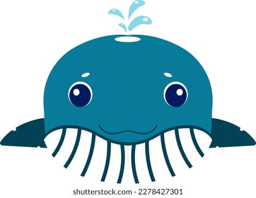 Cute little whale face illustration