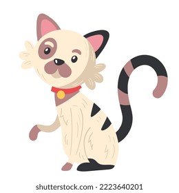 cute little white cat character