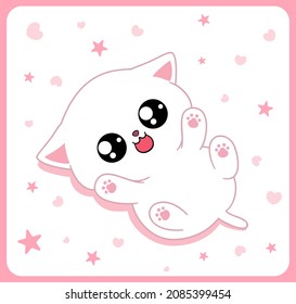 cute little white cat, for posters and clothes