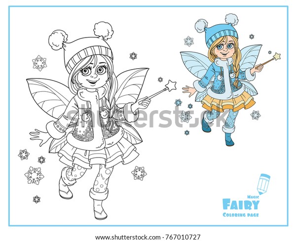 cute little winter fairy girl magic stock vector royalty