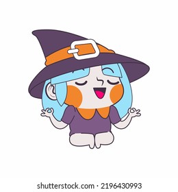 cute little witch cartoon vector illustration, witch vector