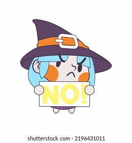 cute little witch cartoon vector illustration, witch vector