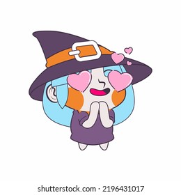 cute little witch cartoon vector illustration, witch vector