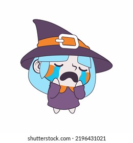 cute little witch cartoon vector illustration, witch vector