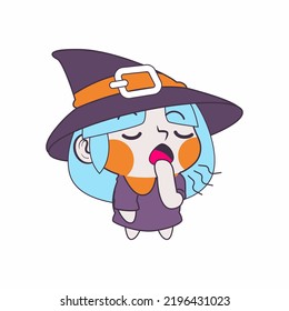 cute little witch cartoon vector illustration, witch vector