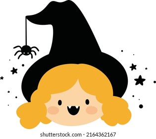 Cute little witch, halloween for kids, baby first halloween 