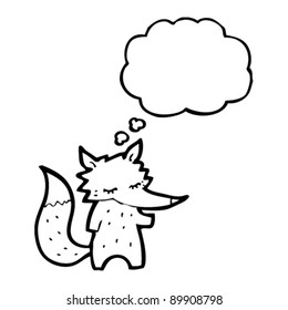 cute little wolf with thought bubble