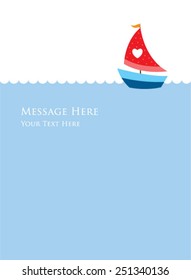cute little yacht message card