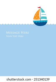 cute little yacht message card