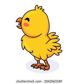 Cute little yellow chick cartoon