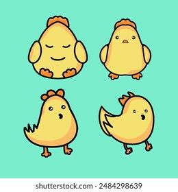 cute little yellow chicken mascot