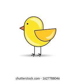 cute little yellow chicken vector illustration on white background