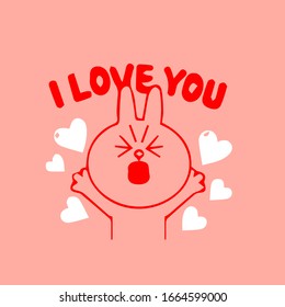 Cute Little Yeti Cartoon Mascot Character Holding A Valentine Love Heart. Vector Illustration Isolated On White Background With Text I love You.