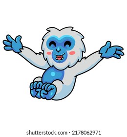 Cute little yeti cartoon posing