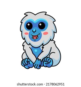 Cute little yeti cartoon sitting