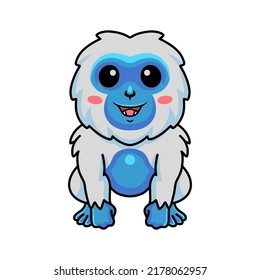 Cute little yeti cartoon sitting