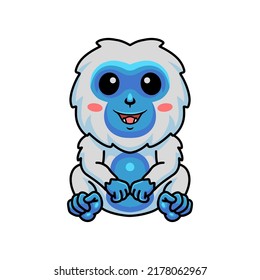 Cute little yeti cartoon sitting