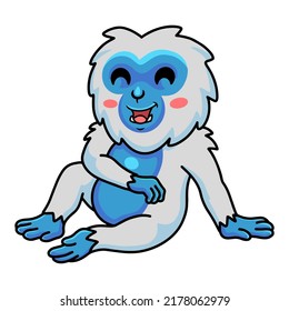Cute little yeti cartoon sitting